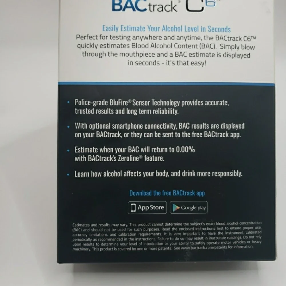 BACtrack C6 Keychain Breathalyzer - White, Bluetooth Smartphone Ready